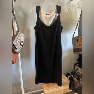 Y2K Reitmans 🇨🇦 Vneck Sleeveless Classic Black Dress rhinestone detail straps.